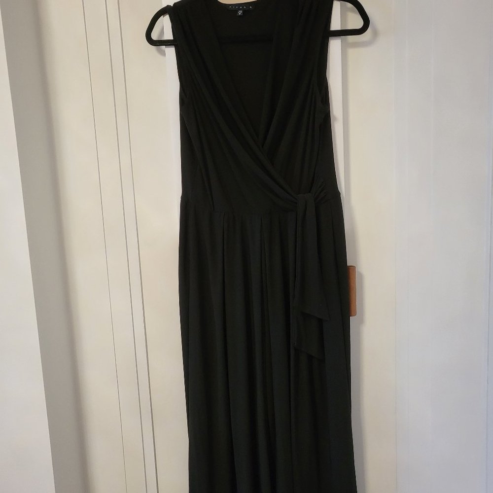 Tiana, Black Jersey Jumpsuit, Midi Length, Size M